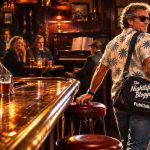 guy leaving a bar with a loney guy on a barstool The Nightlife Blogger