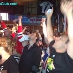 Chicago Blackhawks fans in a bar