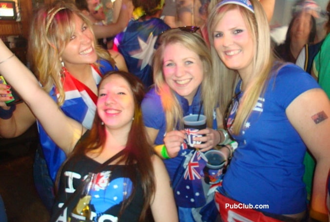 Australia Day partying Aussie girls