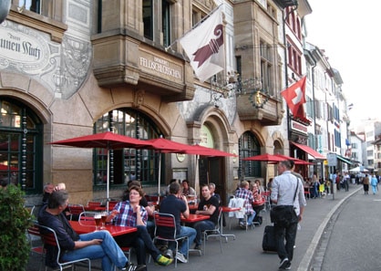 Basel Switzerland Sidewalk Cafe Bars