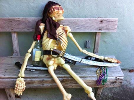 Virgin Islands bars skeleton