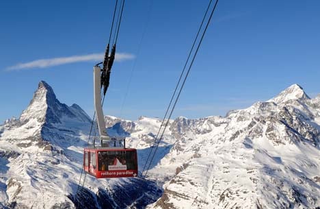 Glacier Aerial Cable Car Zermatt Switzerland