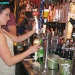 Stella Artois tap handle cute bartender