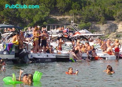 Lake Travis boat party Austin, Texas Devils Cove. 