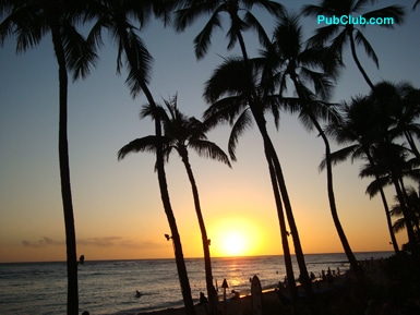 Waikiki Beach sunset Hawaii
