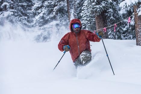 Colorado skier in fresh powder