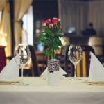 Fine dining restaurant with wine