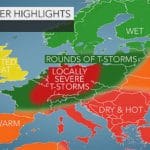 Europe Summer 2016 Weather Map