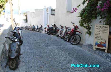 Mopeds in Santorini Greece