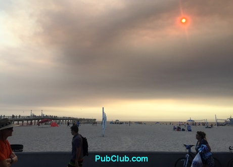 Sand fire sky in Hermosa Beach