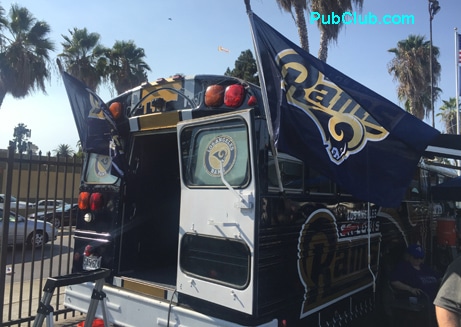 LA Rams Tailgate Party school bus