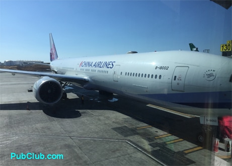 China Airlines plane at LAX gate