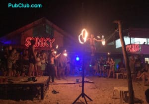 Phi Phil Thailand nightlife fire show Slinky beach bar