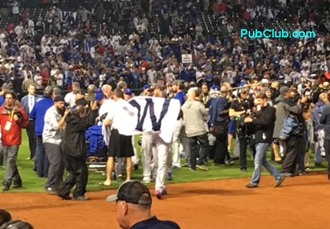 Cubs Win World Series on field in Cleveland