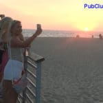 Social media selfie Hermosa Beach sunset