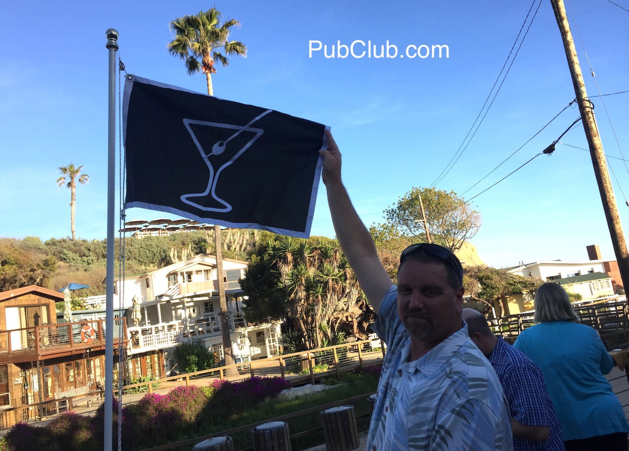 Beachcomber Cafe Crystal Cove raising of the martini flag