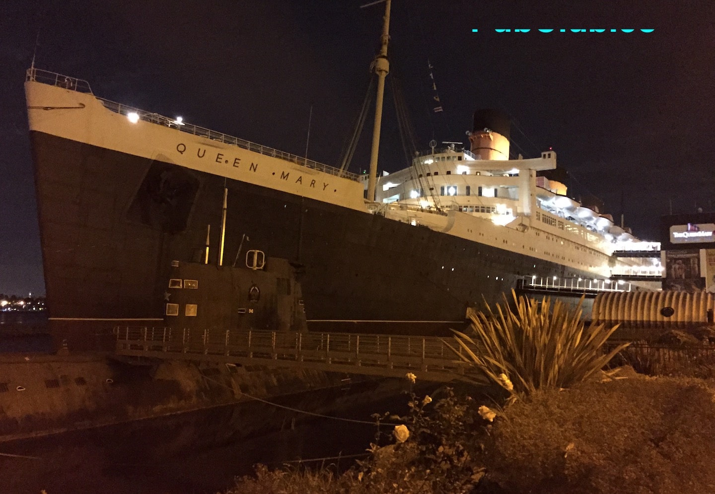 Queen Mary at nite Long Beach, CA