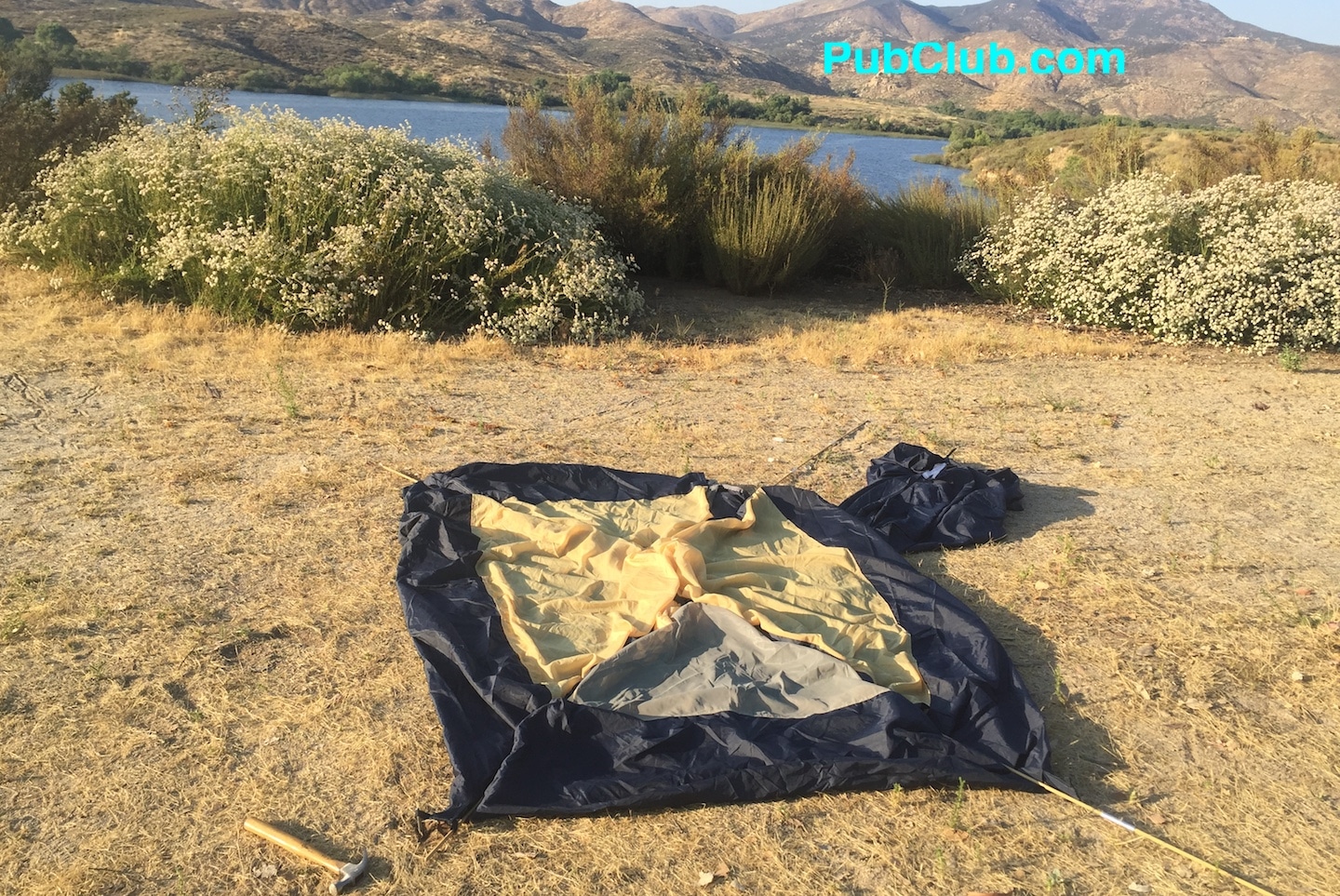 Camping flat tent at campground