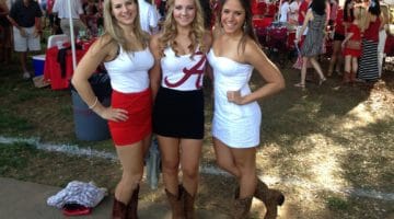 Alabama football tailgate party Bama belles