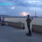 Hermosa Beach lightening skateboarder