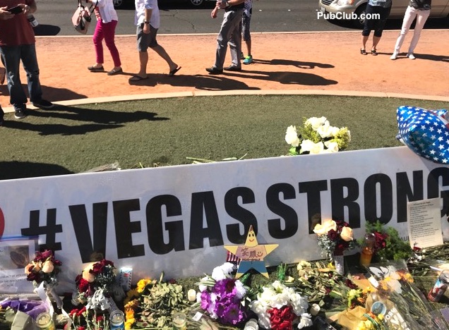 Las Vegas shooting memorial #VegasStrong sign