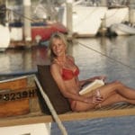 Lindsey Bedell model on a boat