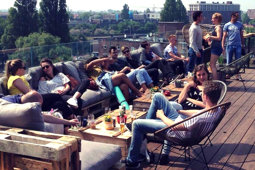 Amsterdam millennials rooftop bar