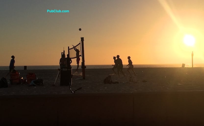 Hermosa Beach sunset beach volleyball