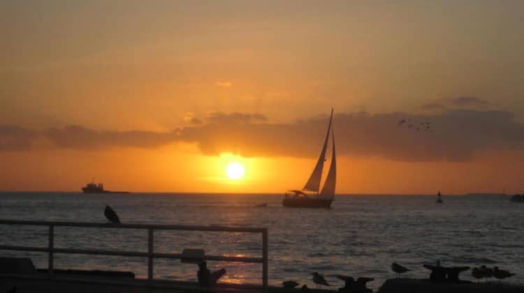 Key West sunset Mallory Square sailboat