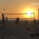 Beach volleyball sunset Hermosa Beach California