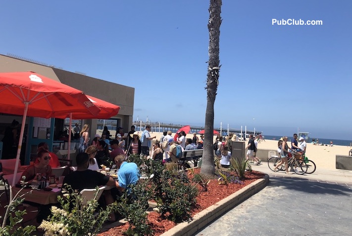 Hermosa Beach Strand Sunday morning Good Stuff restaurant Hermosa Beach Strand Sunday morning Good Stuff restaurant