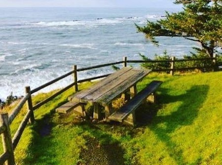Oregon Coast picnic table