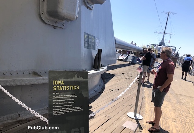 USS Iowa battleship 16-inch deck guns