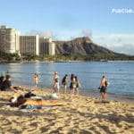 Waikiki Beach hot girl sunbathing