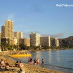 Waikiki Beach hotels and Diamond Head