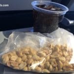 Airline travel peanuts on the plane