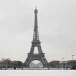 Eiffel Tower winter snow