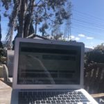 It's a beautiful day Sunday LA weather patio PubClub laptop