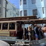 Cable Car Powell Hyde streets San Francisco icon passengers