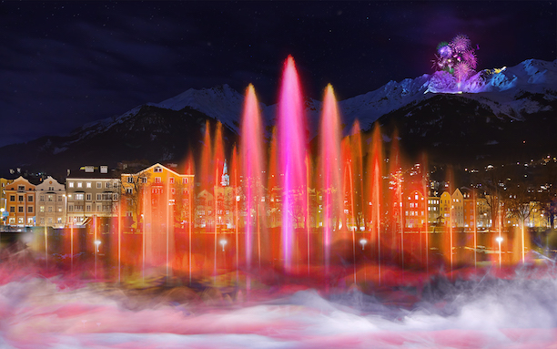 Innsbruck Bergsilvester New Years Eve party fountains