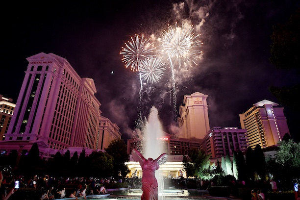 Las Vegas New Years Eve fireworks Caesars Palace