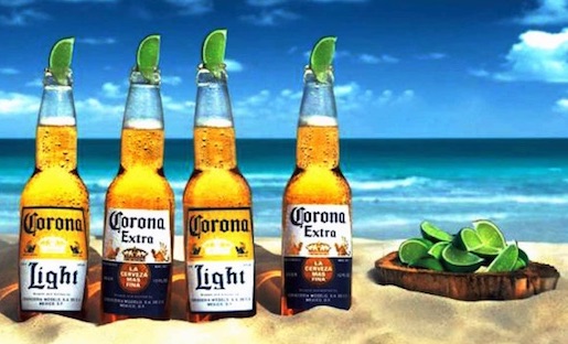 Corona beers on a beach