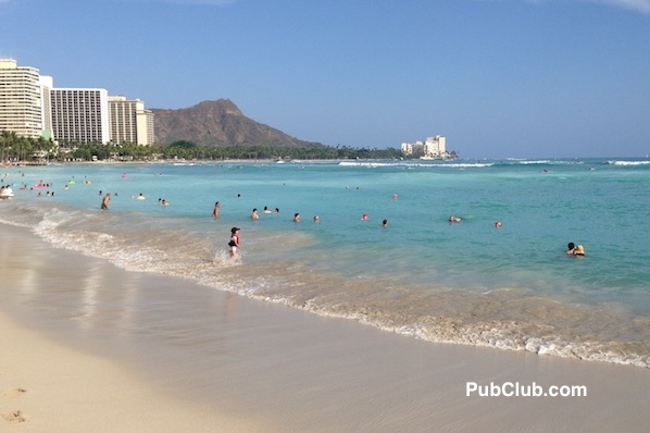 Hawaii vacation Waikiki Beach sand & surf