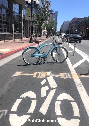 San Diego Gaslamp Quarter bike lane