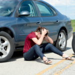 girl car accident scene