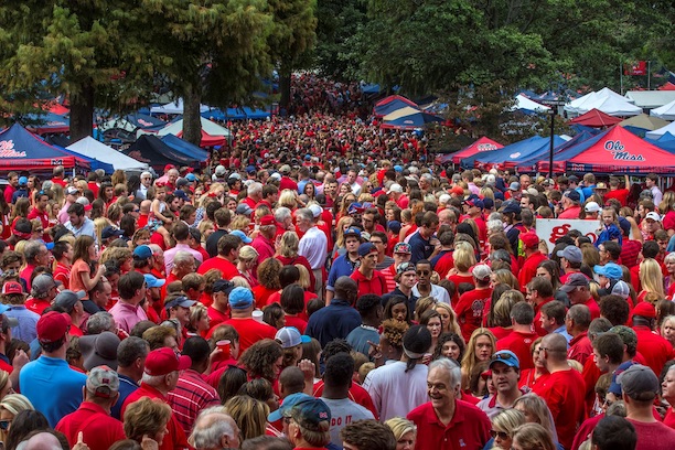 Ole Miss tailgate fans The Grove