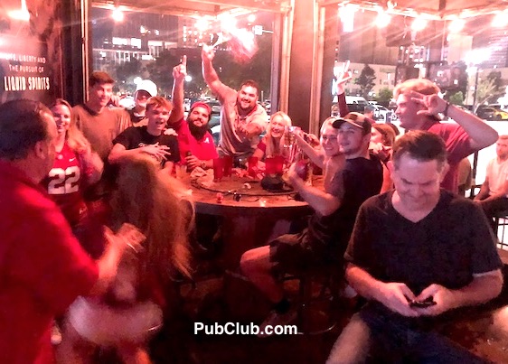 Alabama football fans celebrating