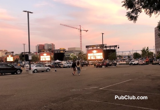 Padres playoff game tailgate drive-in parking lot