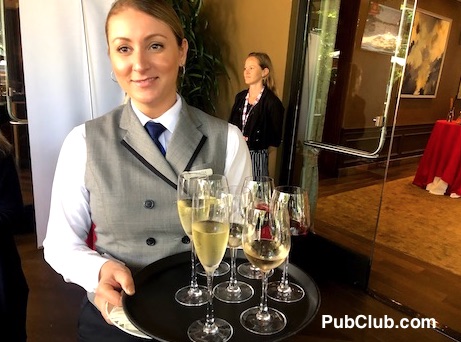 champagne tray waitress
