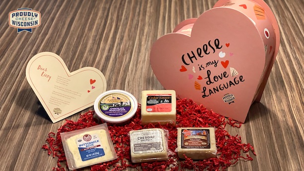 Wisconsin Cheese Valentine's Day heart-shaped box